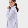Van Laack Nederland | Van Laack Blouse met opstaande kraag, ruches en strepen vrouwen 8668V97