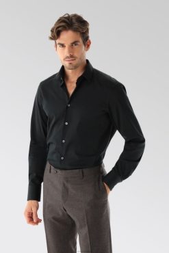 Van Laack Nederland | Van Laack Effen katoenen overhemd van stretchpopeline Heren 8668V342
