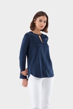 Van Laack Nederland | Van Laack Getailleerde slip-on blouse van stretchzijdesatijn vrouwen 8668V21