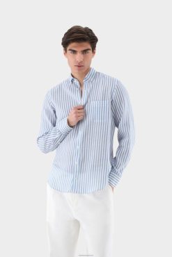 Van Laack Nederland | Van Laack Linnen overhemd met strepenprint, op maat gemaakt Heren 8668V509