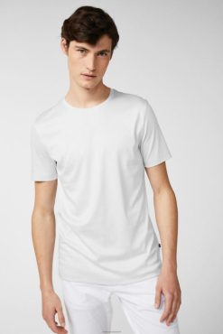 Van Laack Nederland | Van Laack Zwitsers katoenen jersey T-shirt met ronde hals, wit Heren 8668V706