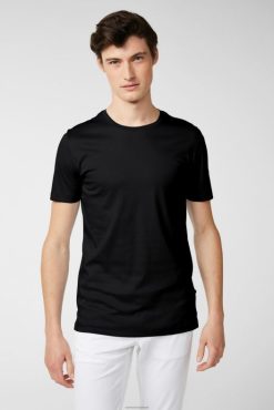Van Laack Nederland | Van Laack Zwitsers katoenen jersey T-shirt met ronde hals, zwart Heren 8668V712