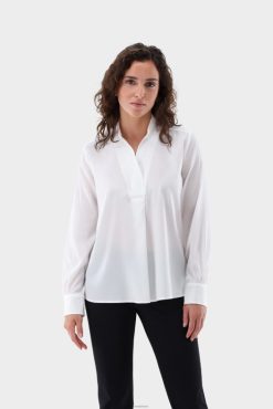 Van Laack Nederland | Van Laack blouse met opstaande kraag en stretch vrouwen 8668V50