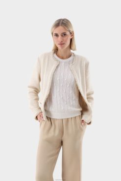 Van Laack Nederland | Van Laack boucle jasje met franjes en lurex effect vrouwen 8668V202