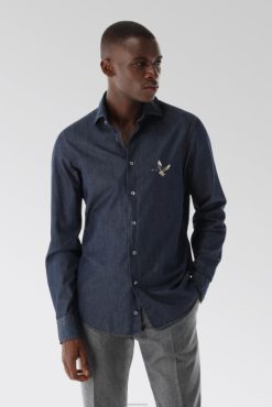 Van Laack Nederland | Van Laack denim overhemd met borduursel op maat Heren 8668V560