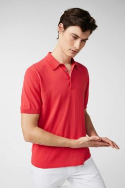 Van Laack Nederland | Van Laack gebreid luchtkatoenen poloshirt rood Heren 8668V699