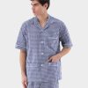 Van Laack Nederland | Van Laack geruite korte pyjama van popeline met biesdetails Heren 8668V782