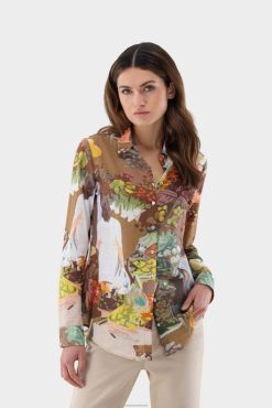 Van Laack Nederland | Van Laack getailleerde blouse met print vrouwen 8668V82