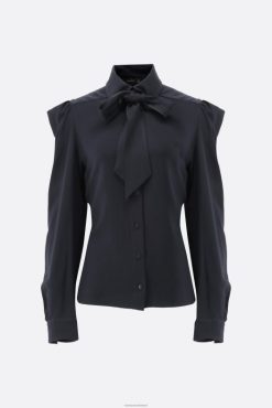 Van Laack Nederland | Van Laack getailleerde blouse met strikdetails vrouwen 8668V136