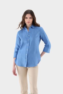 Van Laack Nederland | Van Laack getailleerde linnen blouse vrouwen 8668V120