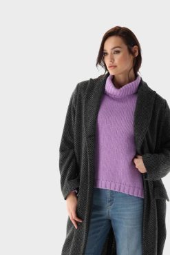 Van Laack Nederland | Van Laack jas met wolmix met visgraatpatroon vrouwen 8668V196