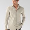 Van Laack Nederland | Van Laack jersey overhemd urban look slim fit beige Heren 8668V469