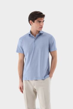 Van Laack Nederland | Van Laack jersey poloshirt met microprint van Zwitsers katoen Heren 8668V682