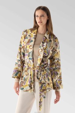 Van Laack Nederland | Van Laack kimono met glanzende ornamentprint vrouwen 8668V210