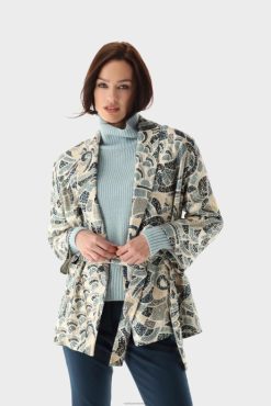 Van Laack Nederland | Van Laack kimono met glanzende ornamentprint vrouwen 8668V211