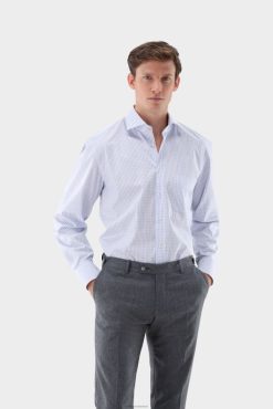 Van Laack Nederland | Van Laack klein geruit twill businessoverhemd met comfortabele pasvorm Heren 8668V324