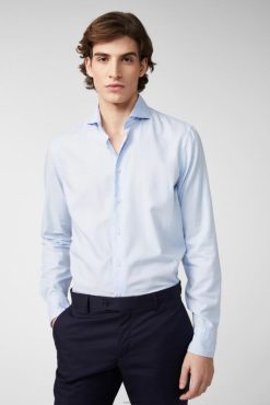 Van Laack Nederland | Van Laack licht twill overhemd blauw Heren 8668V418