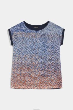 Van Laack Nederland | Van Laack manka-f2 - t-shirt met koraalrifprint aan de voorkant en achterkant van Zwitserse katoenen jersey vrouwen 8668V250