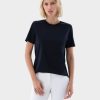Van Laack Nederland | Van Laack moleen-f - T-shirt van Zwitserse katoenen jersey met ronde hals vrouwen 8668V239