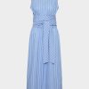 Van Laack Nederland | Van Laack mouwloze midi-jurk met strepen blauw vrouwen 8668V167