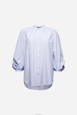 Van Laack Nederland | Van Laack overhemdblouse met ballonmouwen en jacquardstrepen vrouwen 8668V98