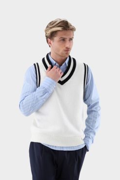 Van Laack Nederland | Van Laack retro tennissweatervest van katoen Heren 8668V648
