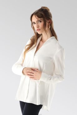 Van Laack Nederland | Van Laack stretch blouse met kelkkraag vrouwen 8668V51