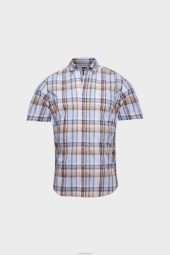 Van Laack Nederland | Van Laack zomers gewassen popeline geruit overhemd blauw Heren 8668V620